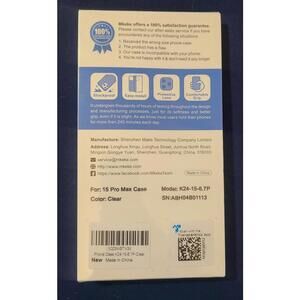 NIOB Mkeke iPhone 15 Pro Max Clear Case Shockproof Protective Lens Easy Install